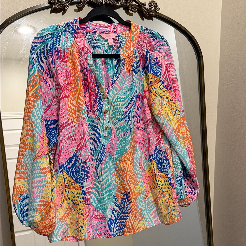 Lilly Pulitzer multicolor Printed Peasant Tunic small